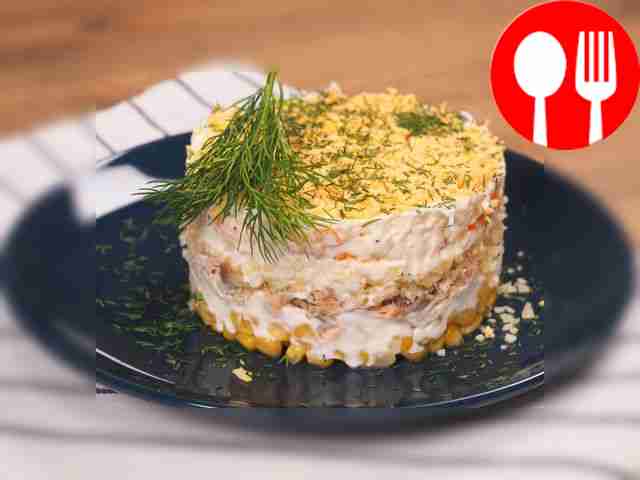 Mimosa salad with corn