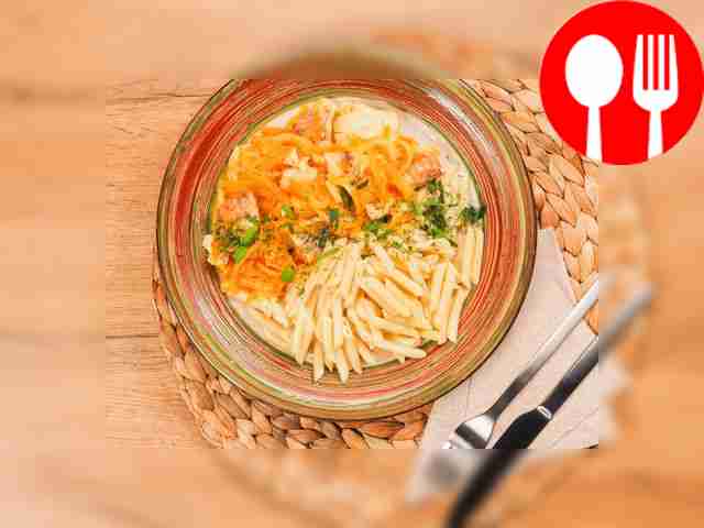 You can serve pollock with onions and carrots...