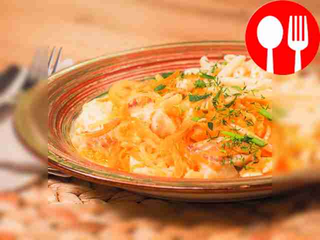 Жареный минтай с гарниром