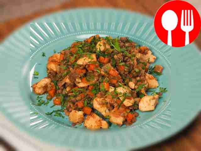 Lentils with chicken