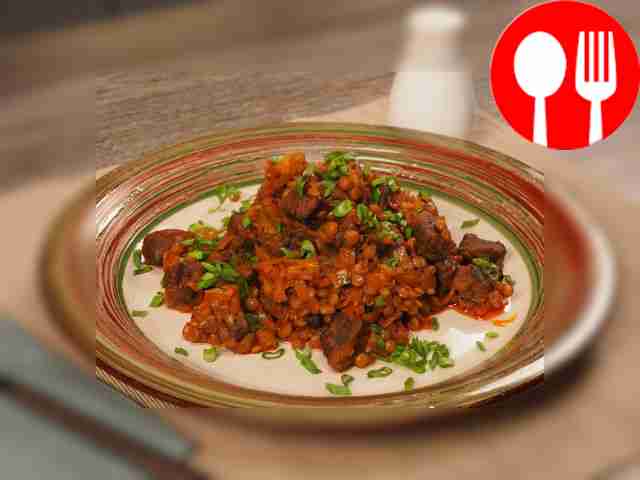 Lentils with beef