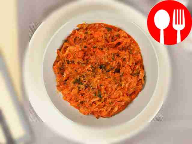 Divide the cabbage among serving plates....