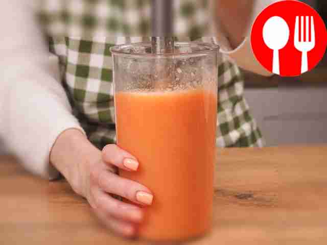 Make a smoothie. Place chopped fruits...