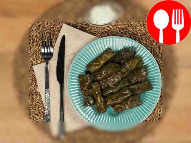 Dolma in grape leaves