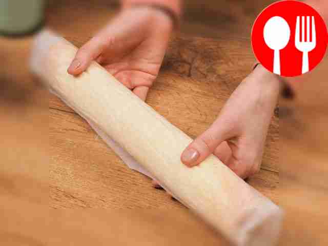 Make biscuit dough. Break the eggs into a deep...