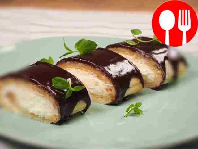 Place the finished cheese roll on a serving...