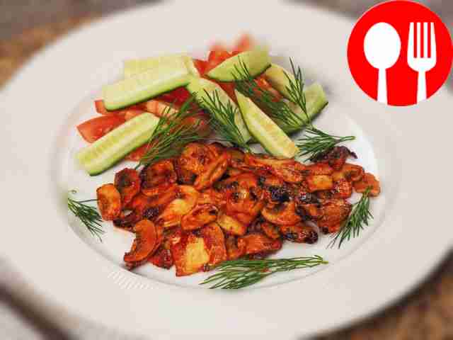 Шампиньоны на сковороде-гриль