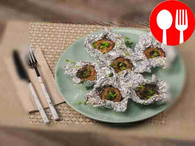 Grilled champignons in the oven