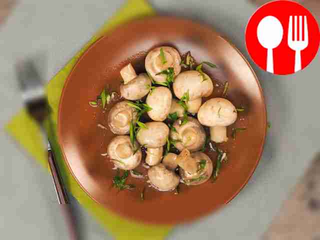 When serving, add green onions, pour vinegar...