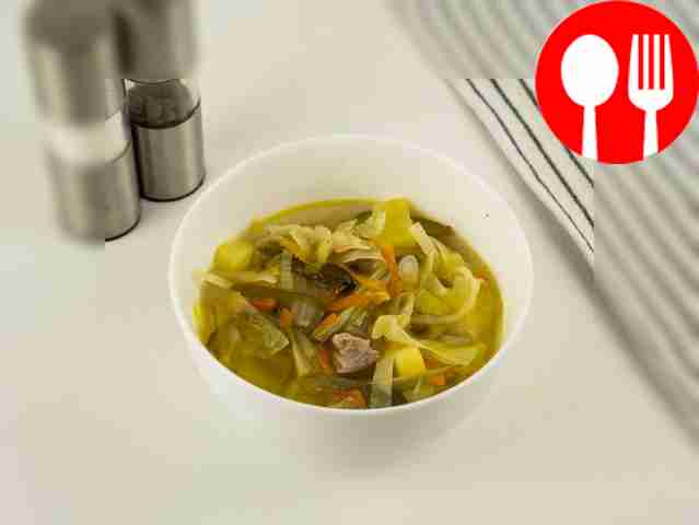 Cabbage soup with cucumbers