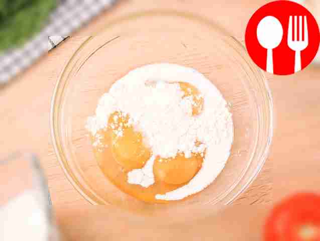 Break the chicken eggs into a deep bowl, add...