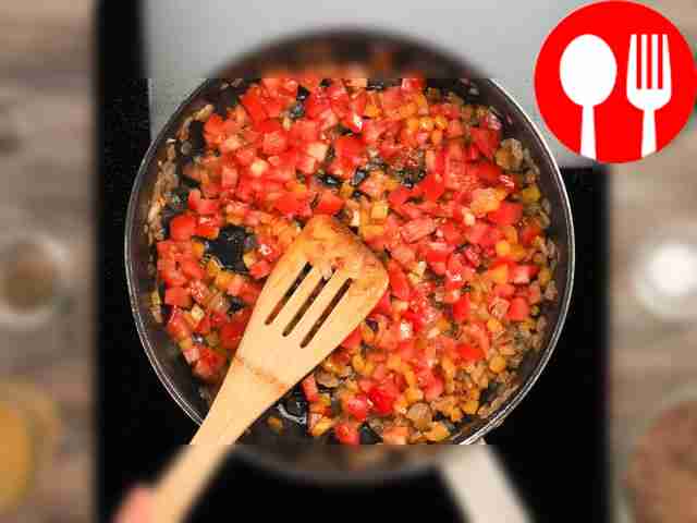 Fry the vegetables. Pour oil into a heated...