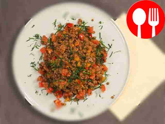 Garnish the finished dish with fresh parsley and serve.