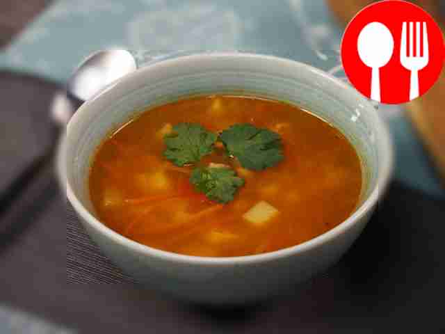 Soup with chickpeas and pork