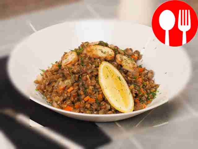 Lentils with mushrooms