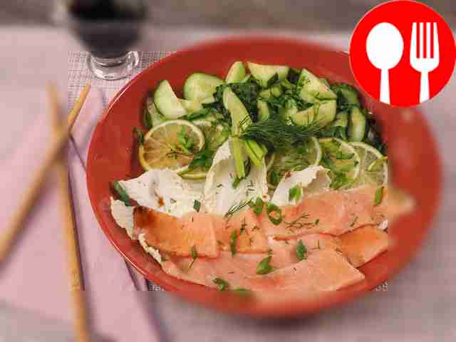Poke with salmon and lime