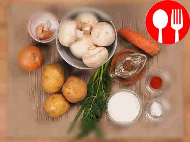 Wash and peel the vegetables and mushrooms....