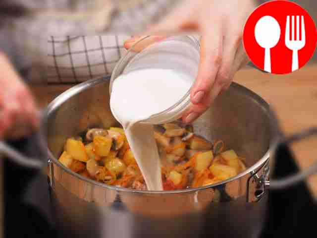 Spices and cream will be the final stage of...