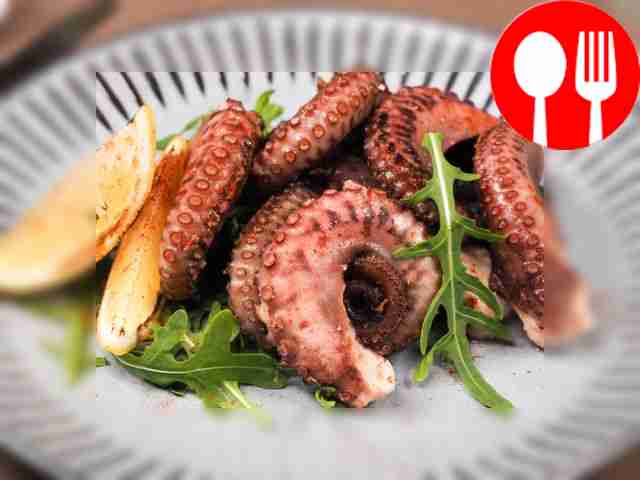 Octopus in a frying pan