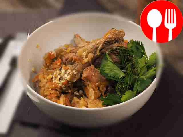 Duck with fresh cabbage