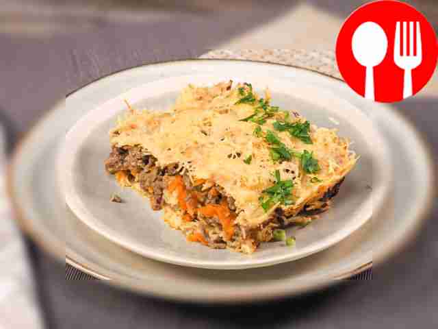 Pasta casserole with minced meat
