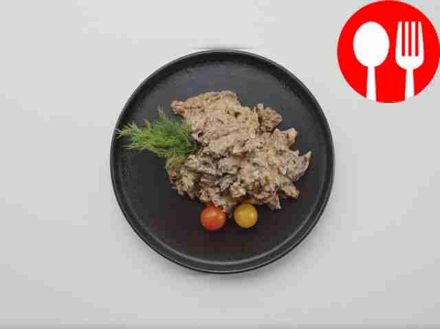 Beef Stroganoff with mushrooms and cream