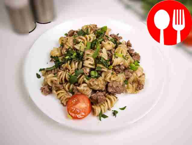Макароны по-флотски с говяжьим фаршем