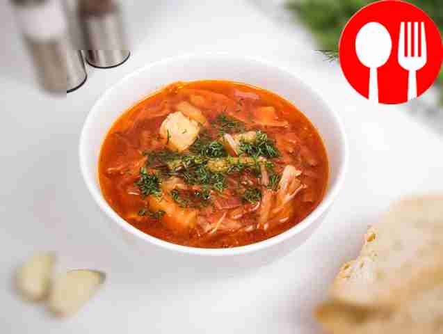 Борщ с чесноком