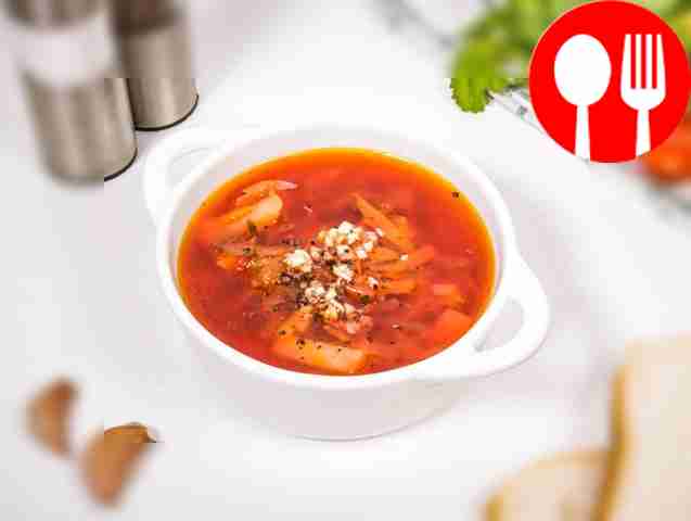 Borscht with boiled beets