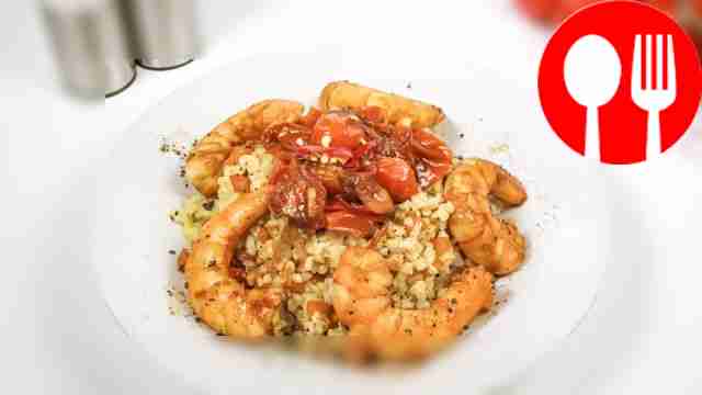 Bulgur with shrimps