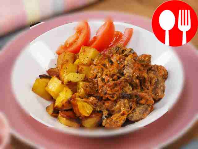 Бефстроганов с огурцами