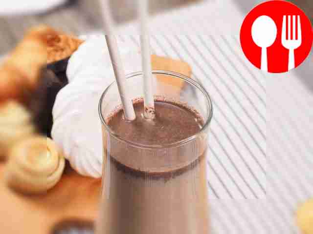 Serve chocolate liqueur with milk-filled...