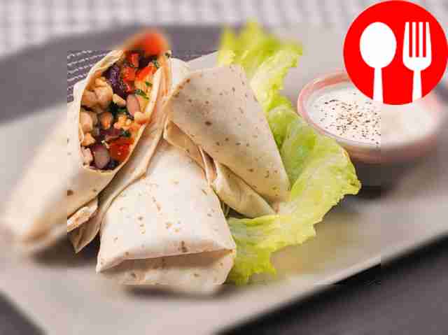 White bean and chicken burrito