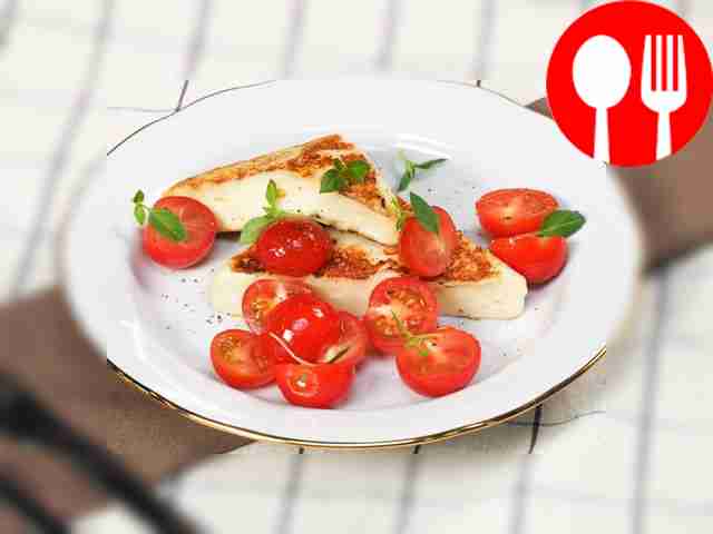 Fried suluguni cheese