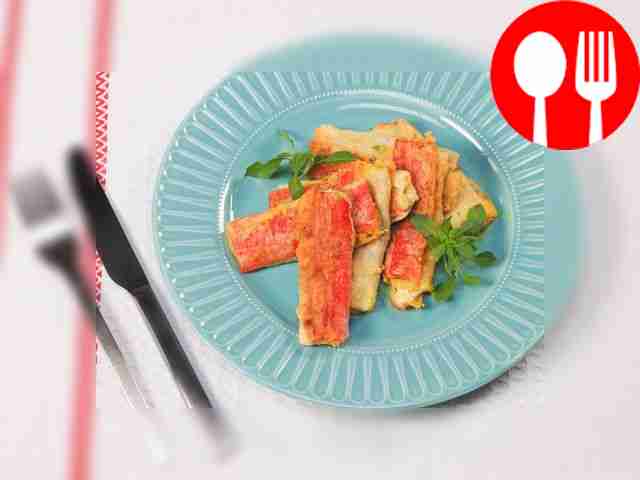 Жареные крабовые палочки с сыром