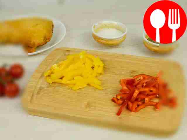 Remove the core and stem from the bell pepper....