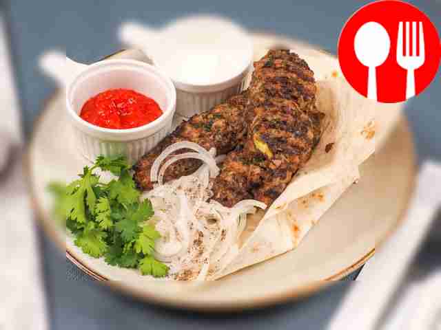 Lula kebab on the grill