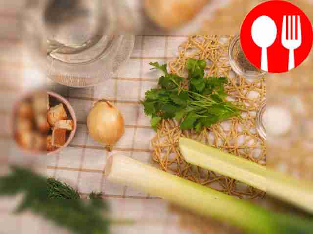 Wash all vegetables and herbs. Peel the onion....