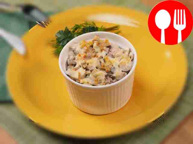 Жюльен с грибами в микроволновке