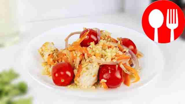 Булгур с курицей в духовке