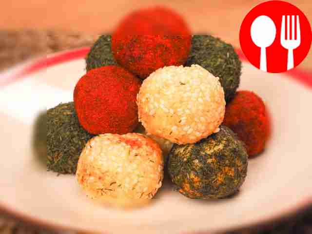 Cheese balls with garlic