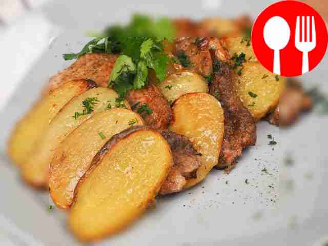 Эскалоп с картошкой в духовке