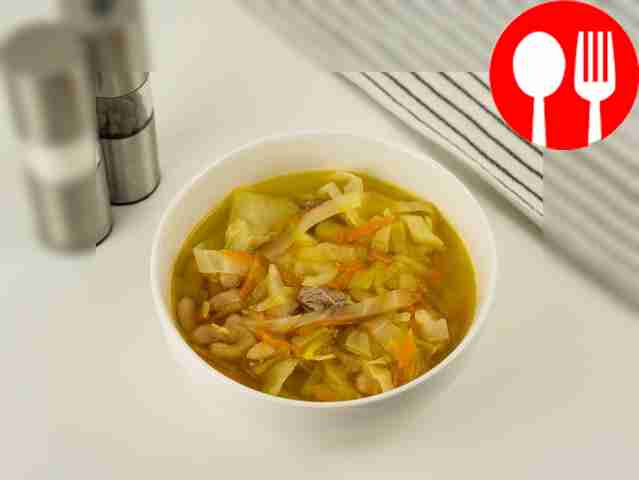 Cabbage soup with beans