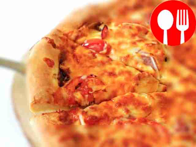 Super meat pizza with BBQ sauce