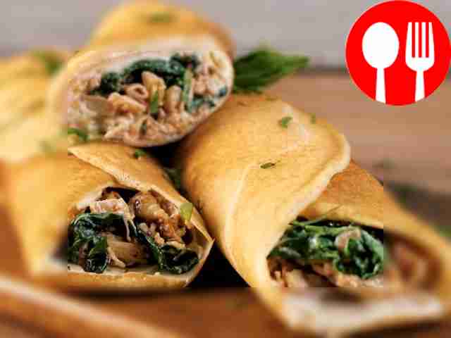 Блины с курицей и беконом