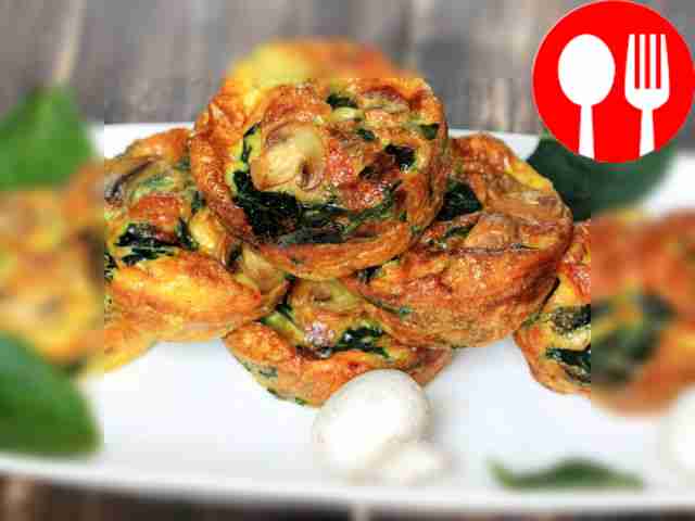 Маффины с грибами и шпинатом