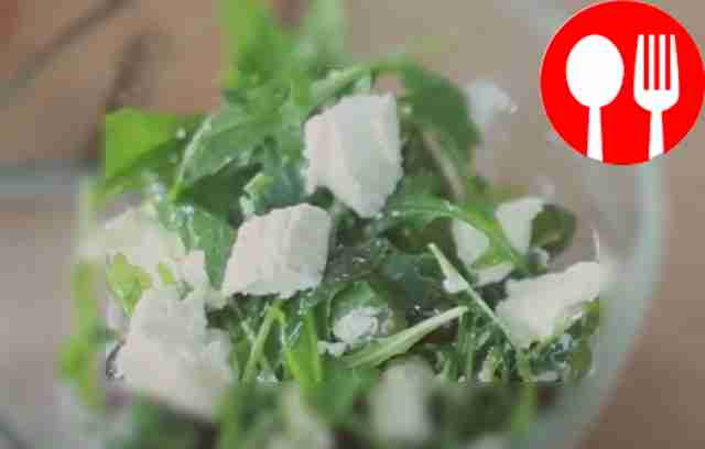 Light salad with cheese and grapes