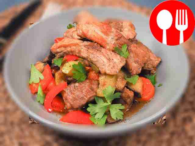 Ребрышки с овощами