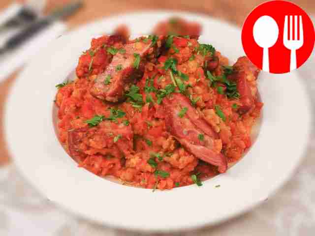 Чечевица с ребрышками