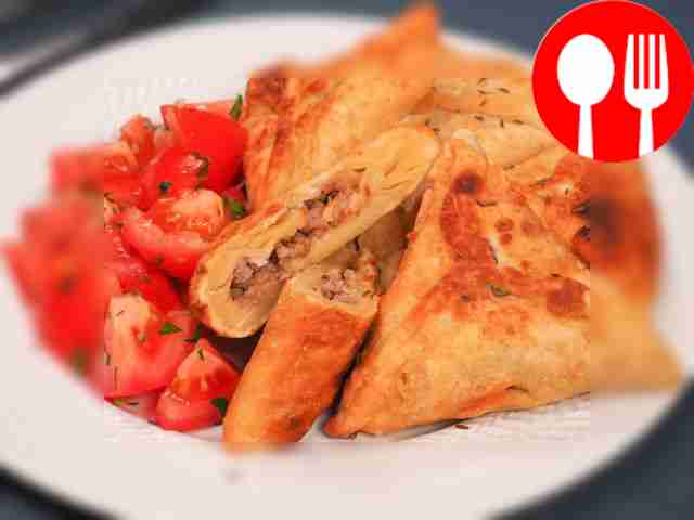 Samsa in a frying pan